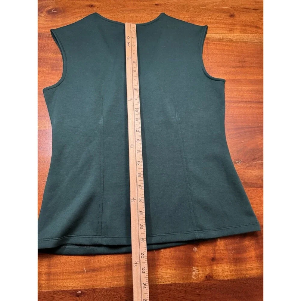 Banana Republic Soft Touch Scuba V-Neck Top Tank Green Forest Dweller Sz S Small